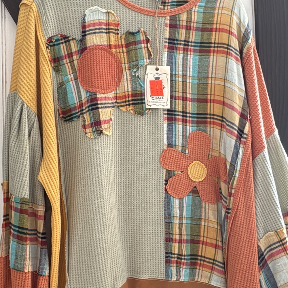 Easel Multicolor Patchwork Sweater - image 1